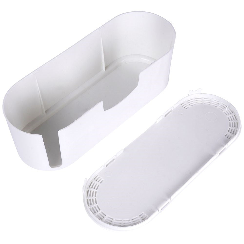 Effective cable holder in white plastic for tangle-free storage