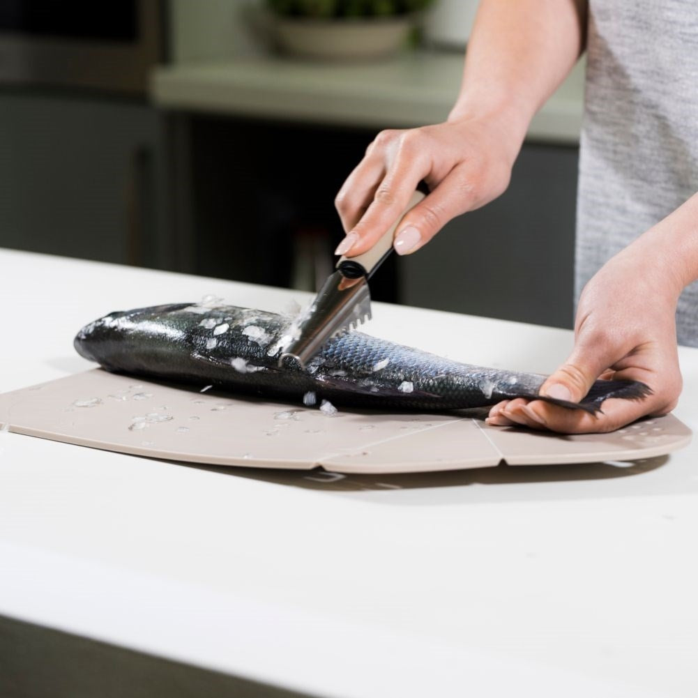 Effective fish scale scraper with comfortable handle and special blade