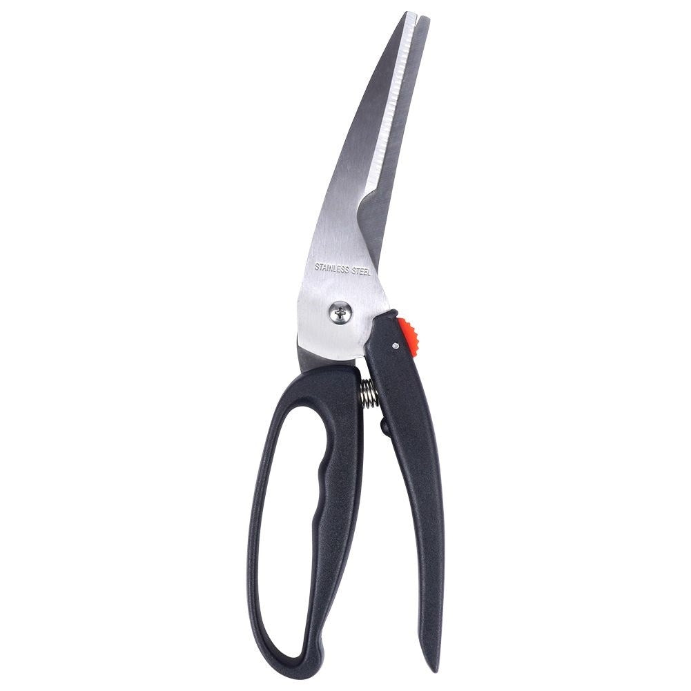 Effective kitchen shears for raw, oven-roasted and grilled poultry