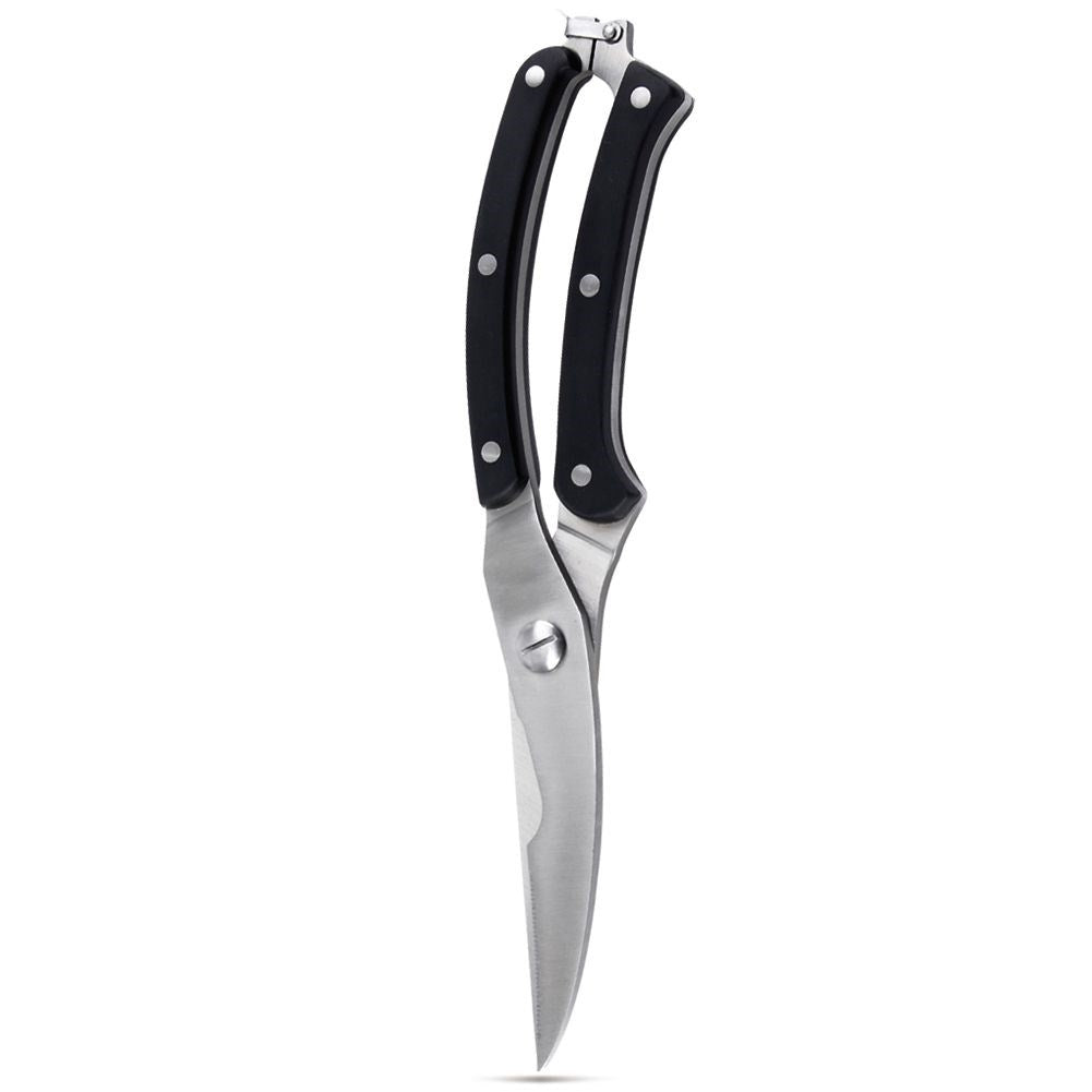 Effective kitchen shears with locking system for bird, stainless steel
