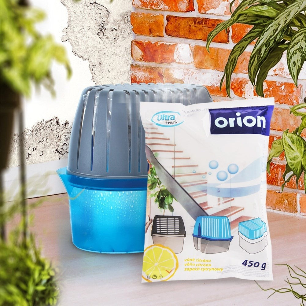 Effective moisture absorber with citrus scent for home and garage