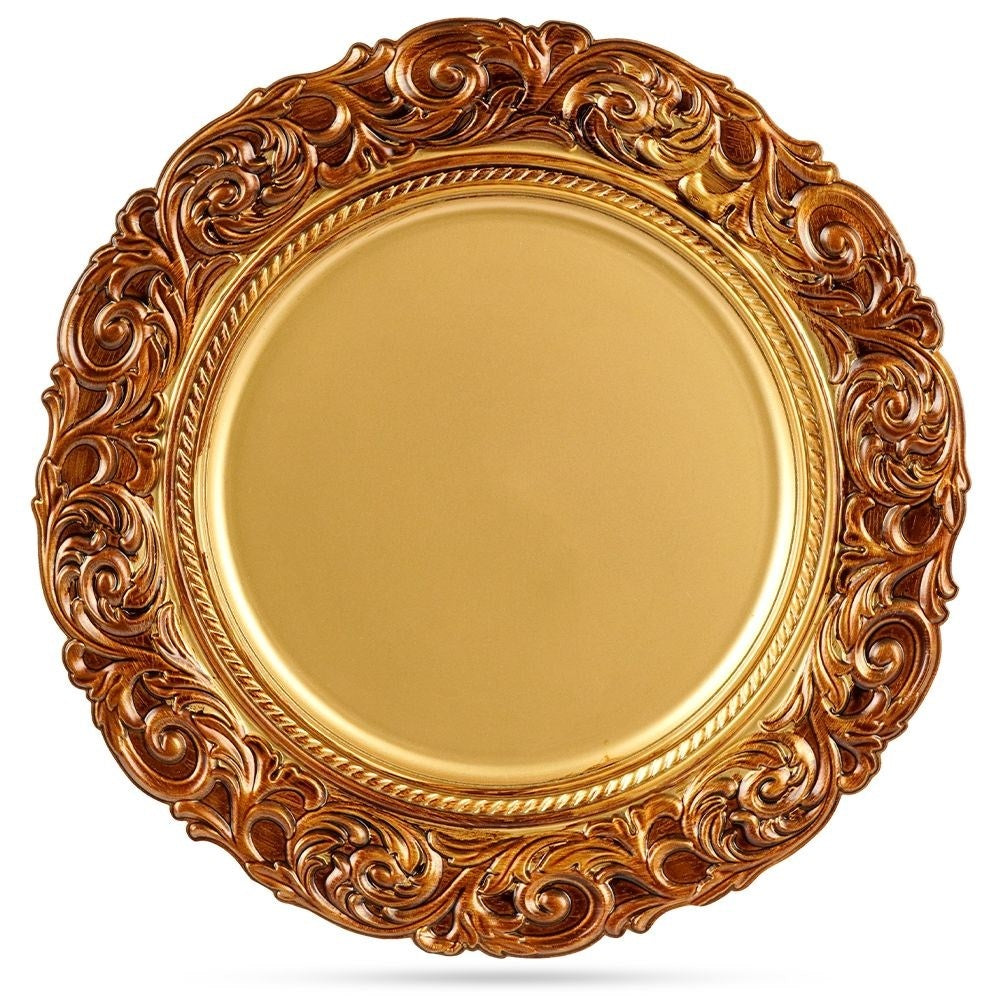 Effective place mat 36 cm in gold with copper gold