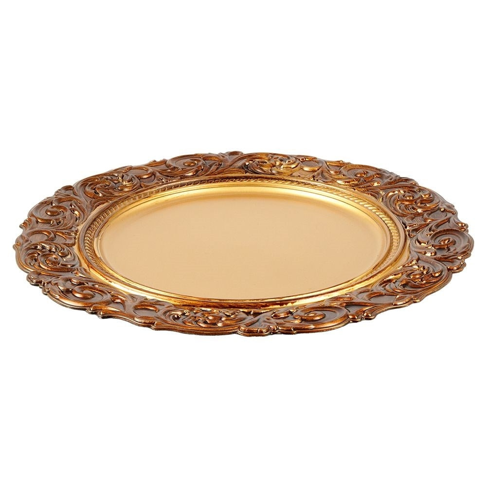Effective place mat 36 cm in gold with copper gold
