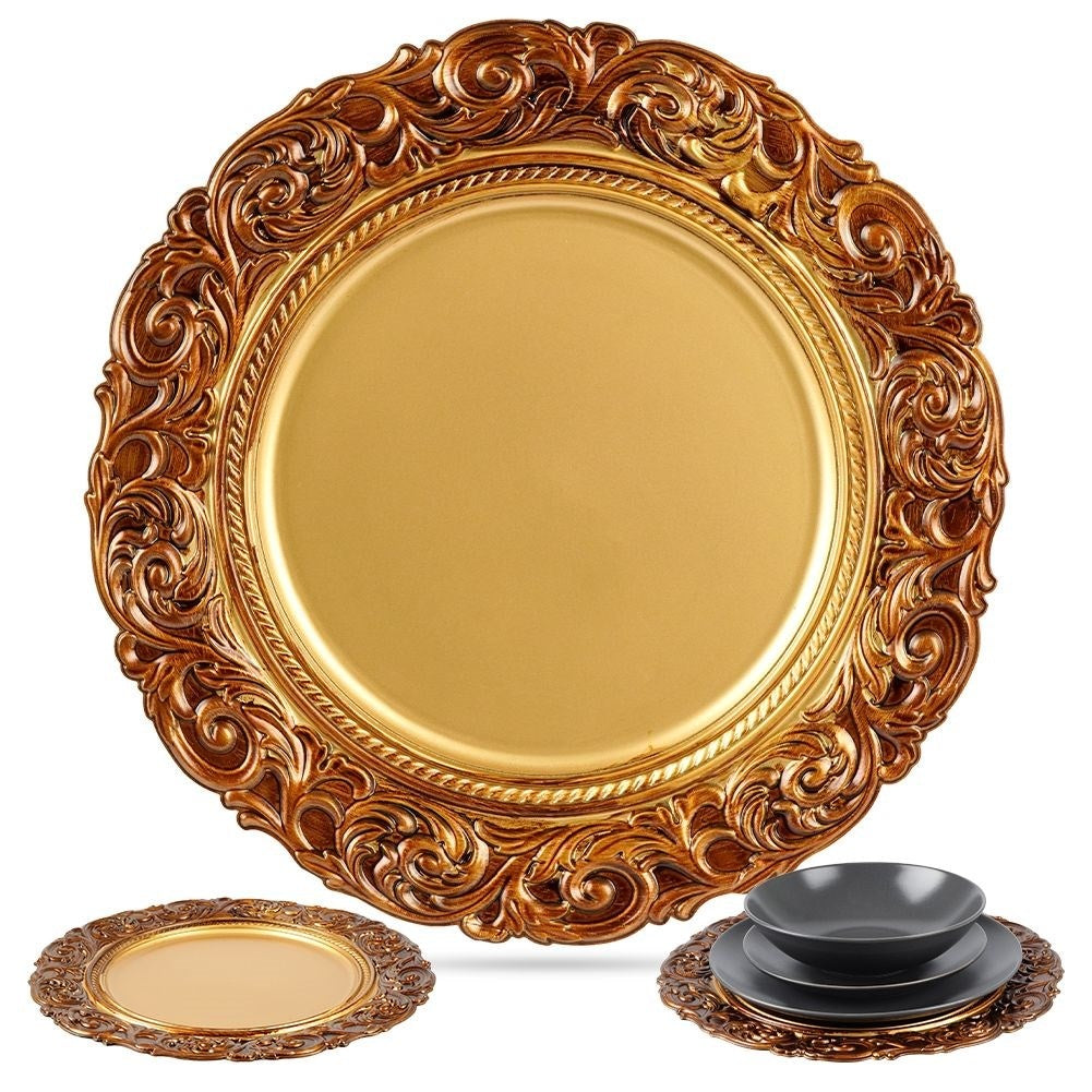Effective place mat 36 cm in gold with copper gold