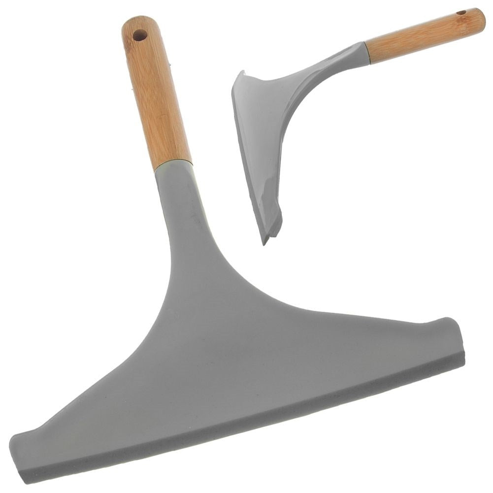 Effective water scraper with durable bamboo handle