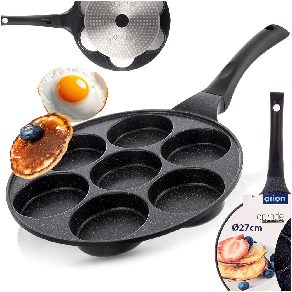 Egg Frying Pan, Granite Non-Stick, 7 Holes, 27 cm