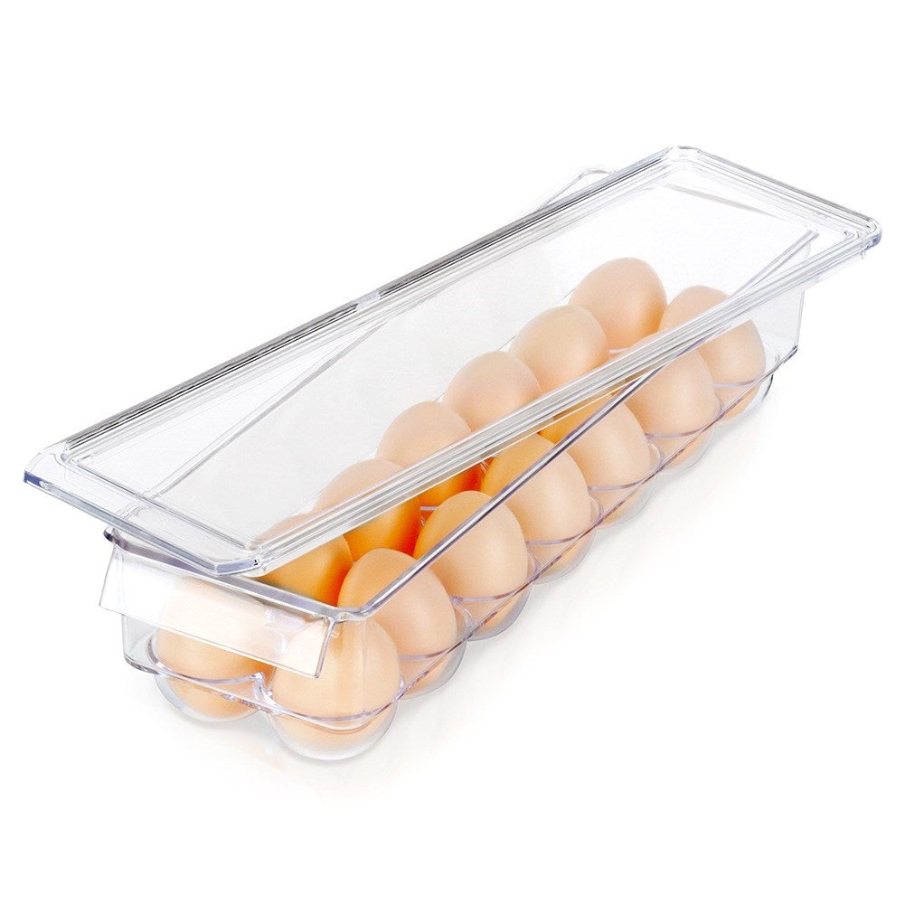 Egg container with lid for 14 eggs