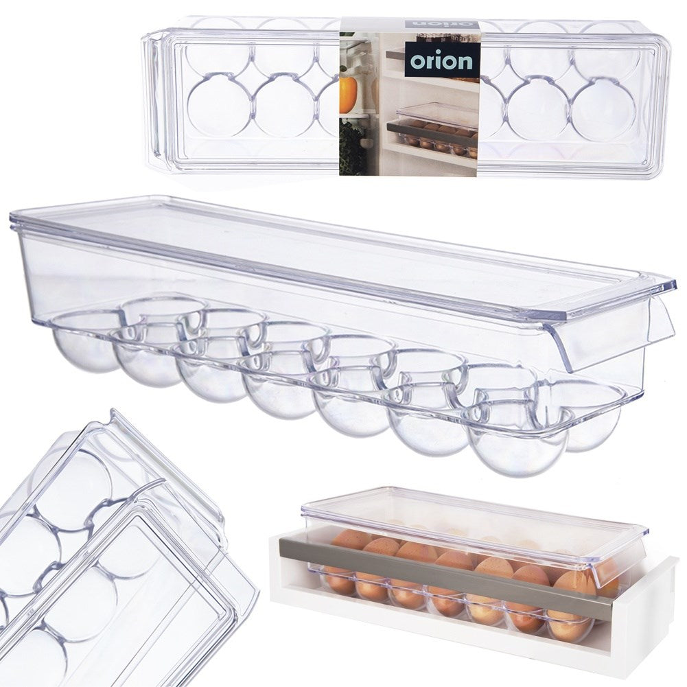 Egg container with lid for 14 eggs