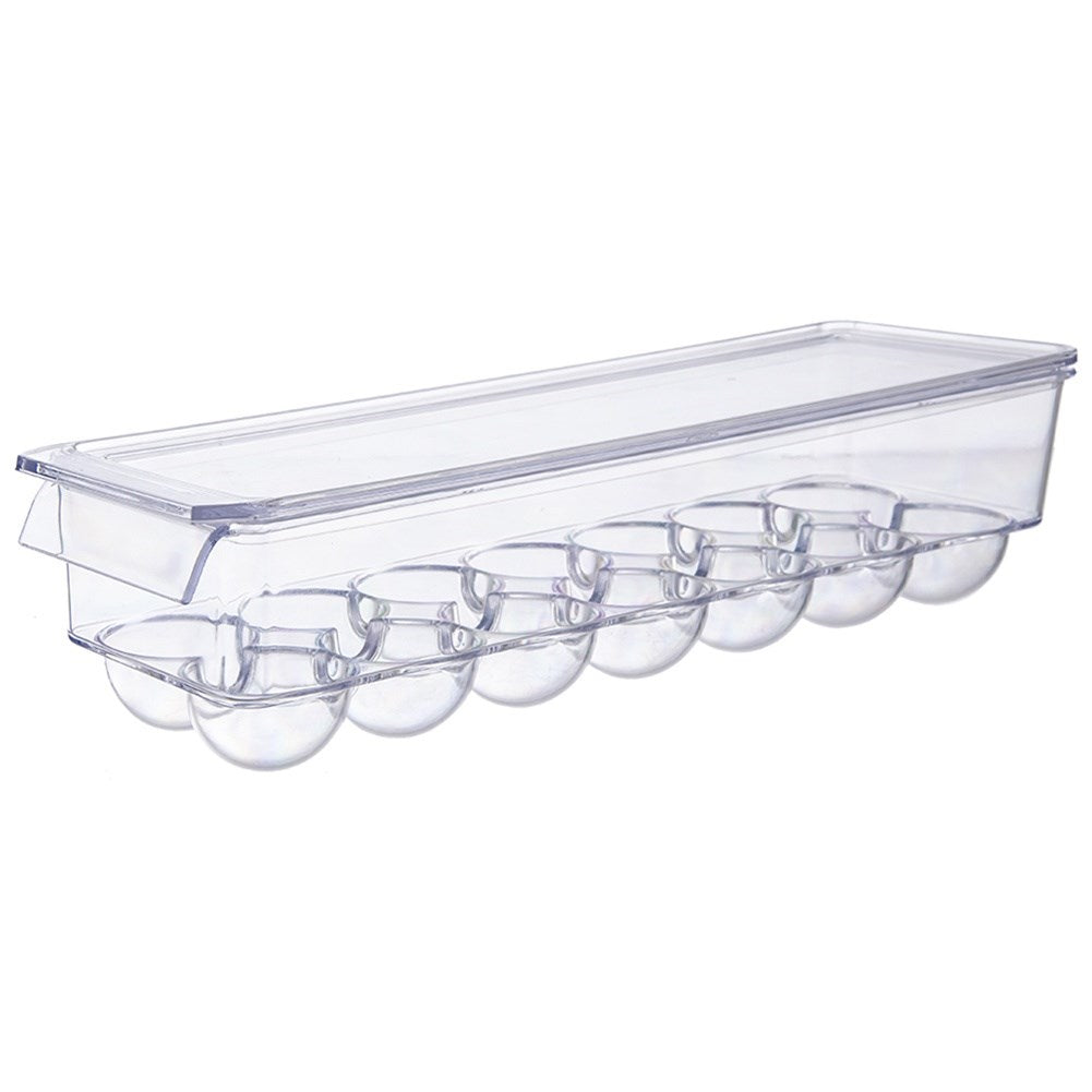 Egg container with lid for 14 eggs