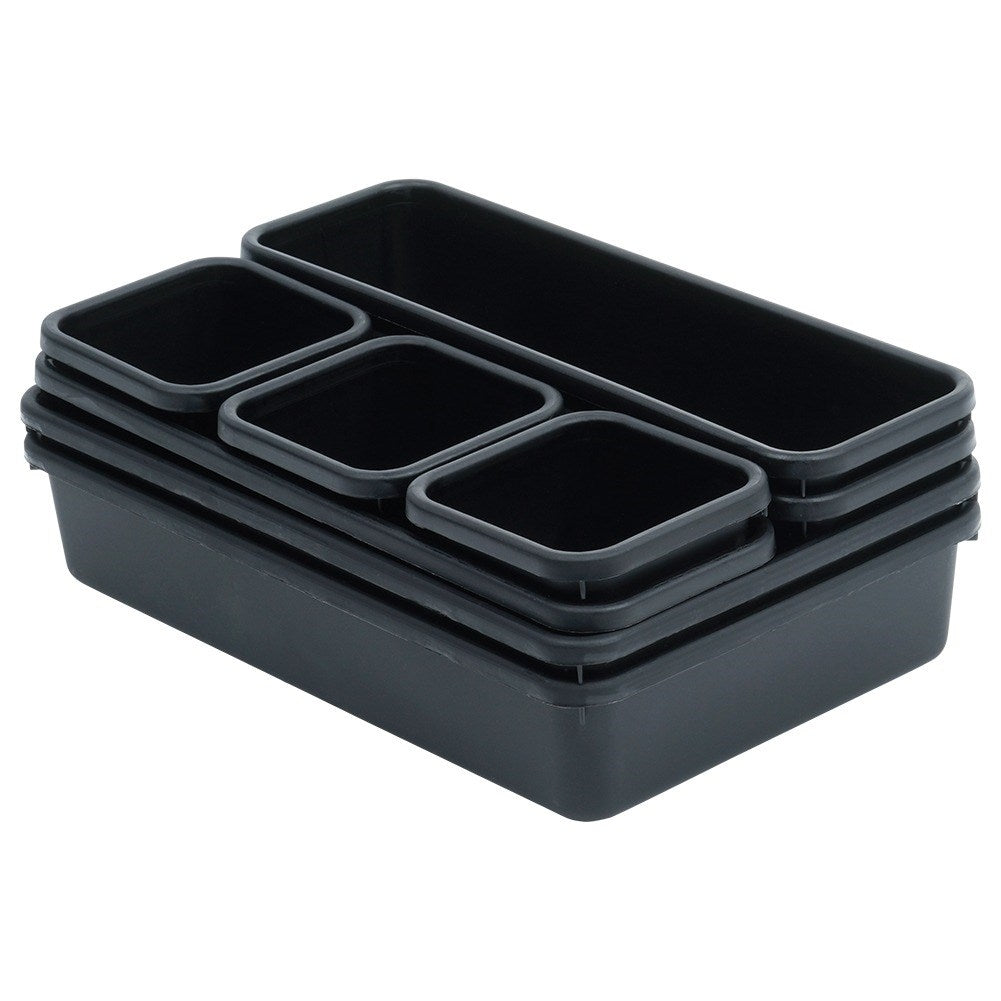 Eight drawer organizers in three sizes for office and home