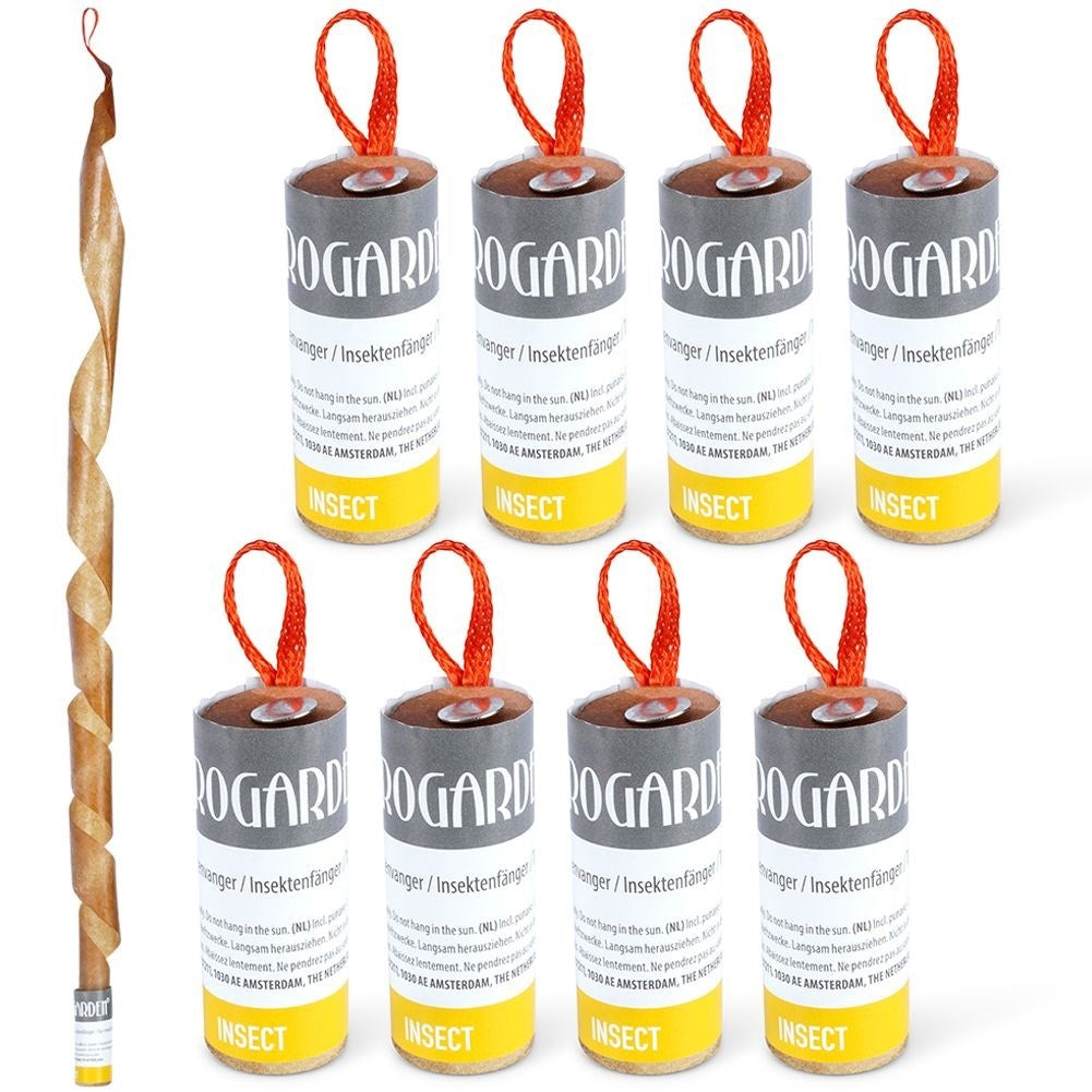 Eight fly traps with adhesive tape for effective insect control