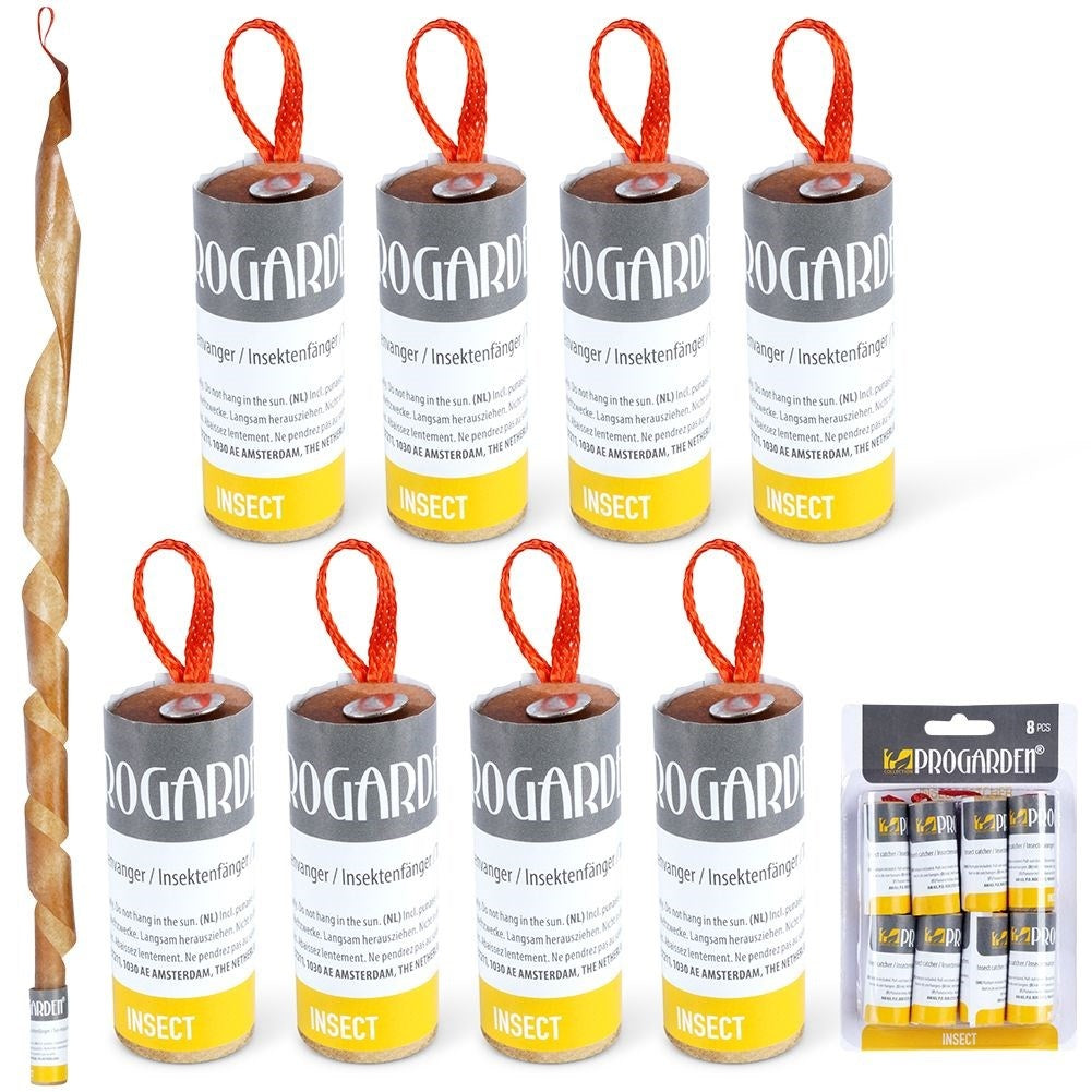 Eight fly traps with adhesive tape for effective insect control