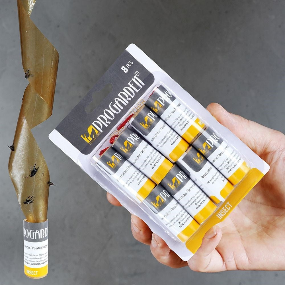 Eight fly traps with adhesive tape for effective insect control