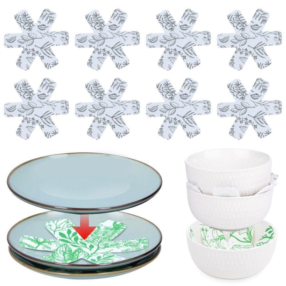 Eight protective felt pads for kitchen utensils