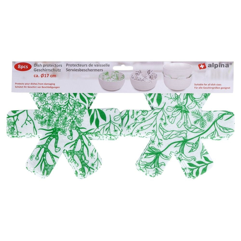 Eight protective felt pads for kitchen utensils