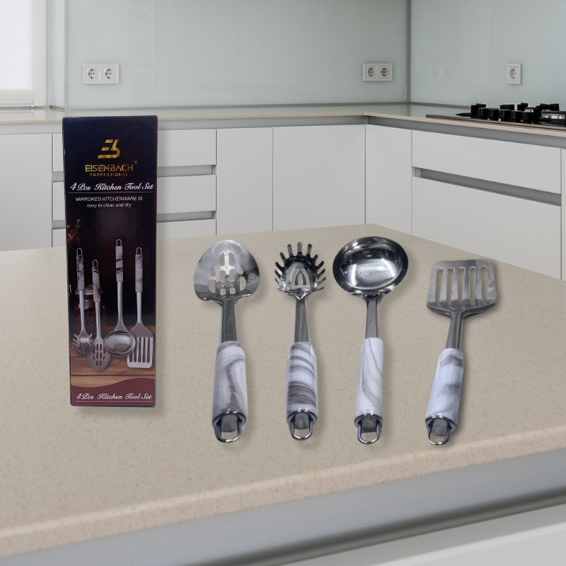 Eisenbach A0019: 4-Piece Stainless Steel Kitchen Tool Set - Marble