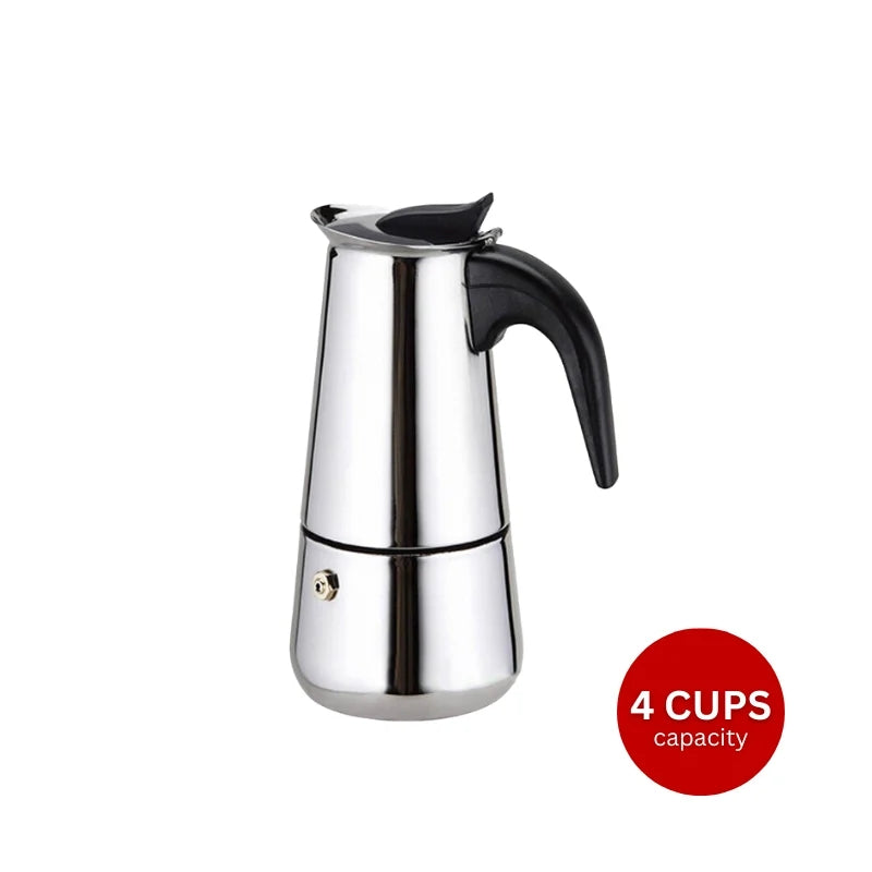 Eisenbach EB-400CM: S/S Cafetiere Expresso Coffee Maker- 4 Cups