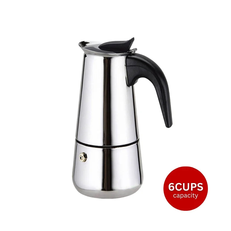Eisenbach EB-600CM: S/S Cafetiere Expresso Coffee Maker- 6 Cups