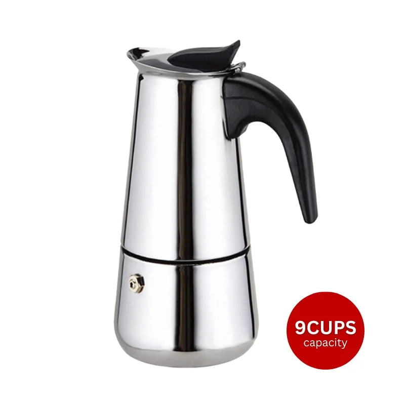 Eisenbach EB-900CM: S/S Cafetiere Expresso Coffee Maker- 9 Cups