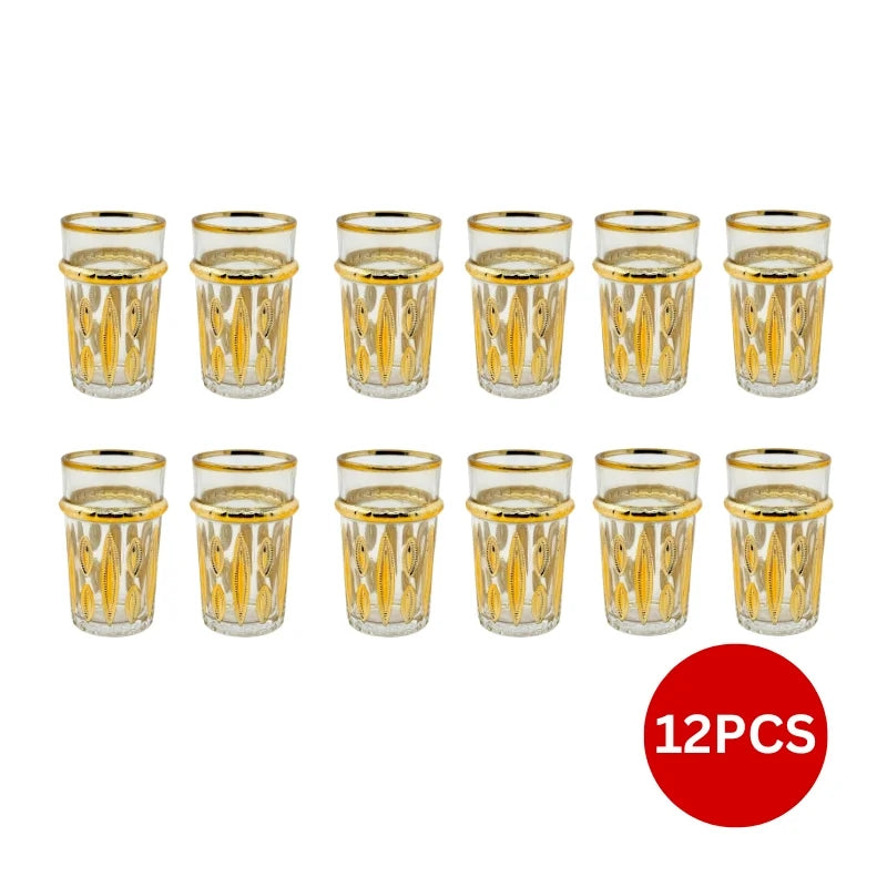 Eisenbach EB-GLS12G: 12 Pieces Tea Glasses with Gold Accent
