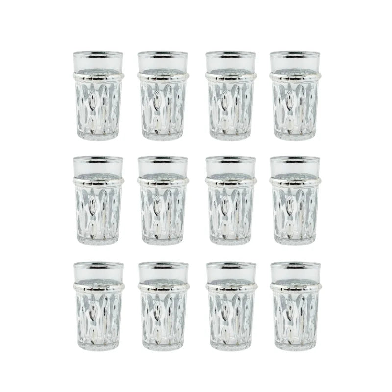Eisenbach EB-GLS12S: 12-Pieces Tea Glasses with Silver Accent
