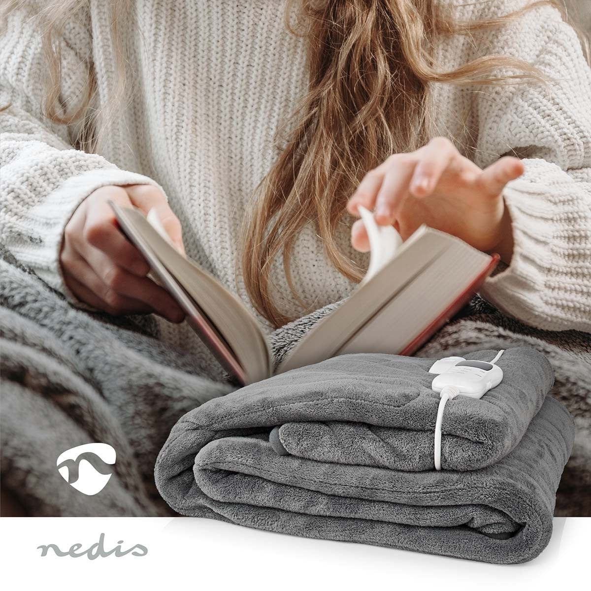 Electric Blanket, Fleece, 9 Heat Settings, 200x180 cm, Washable
