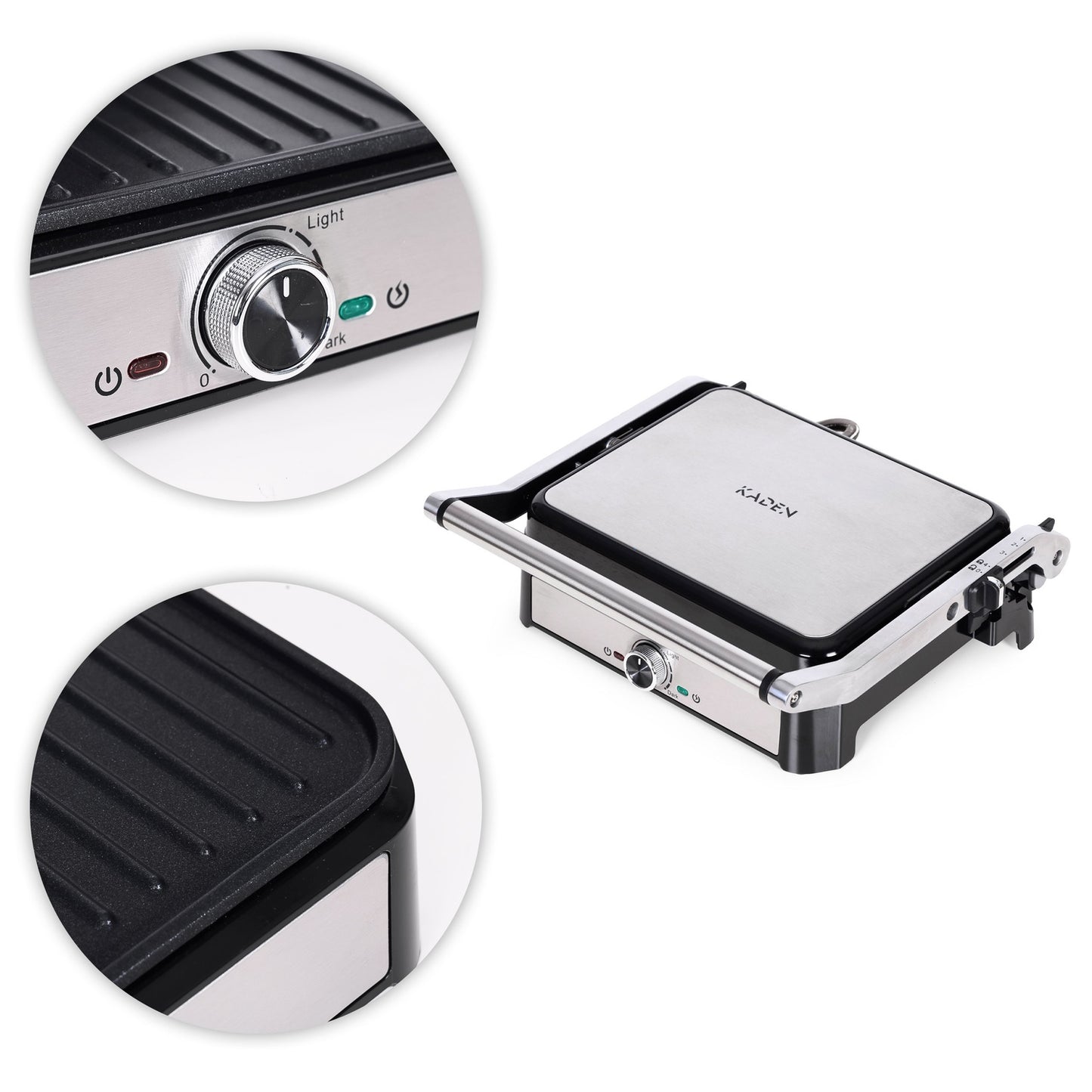 Electric Contact Grill, 2000W, Non-Stick, 180 Open