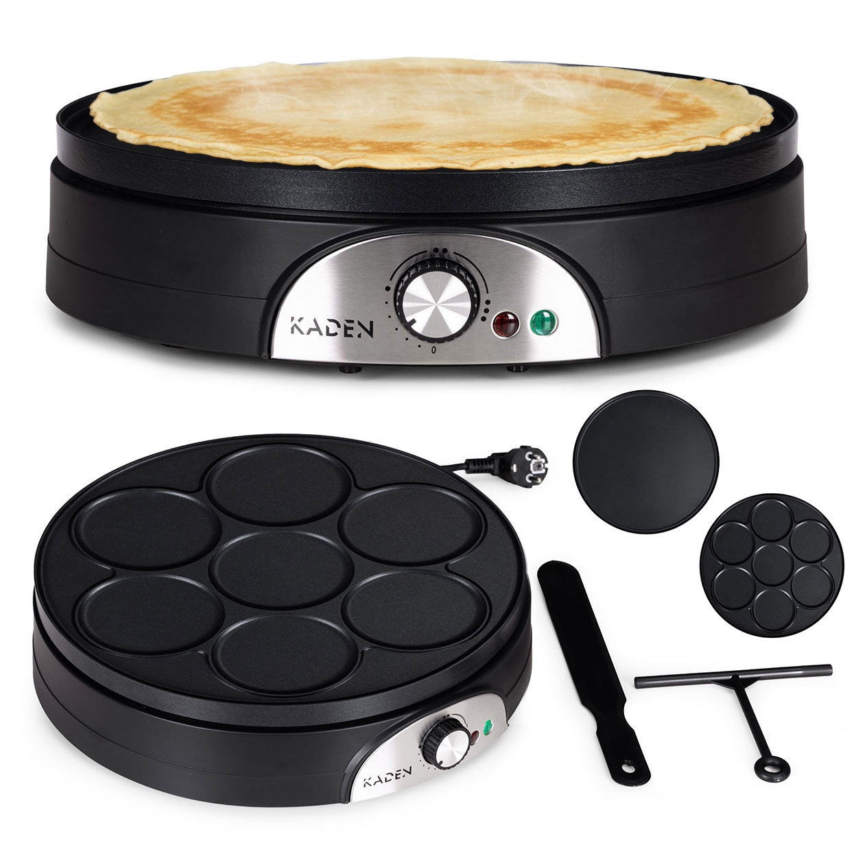 Electric Double-Sided Crepe Maker, Non-Stick, 1500W