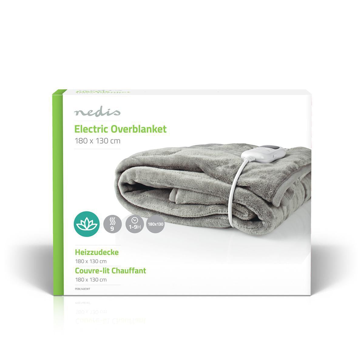 Electric Felt | Felt | 1 Person | 180 x 130 cm | 9 Heat settings | Washable | Overheat Protection | Digital control | Fleece