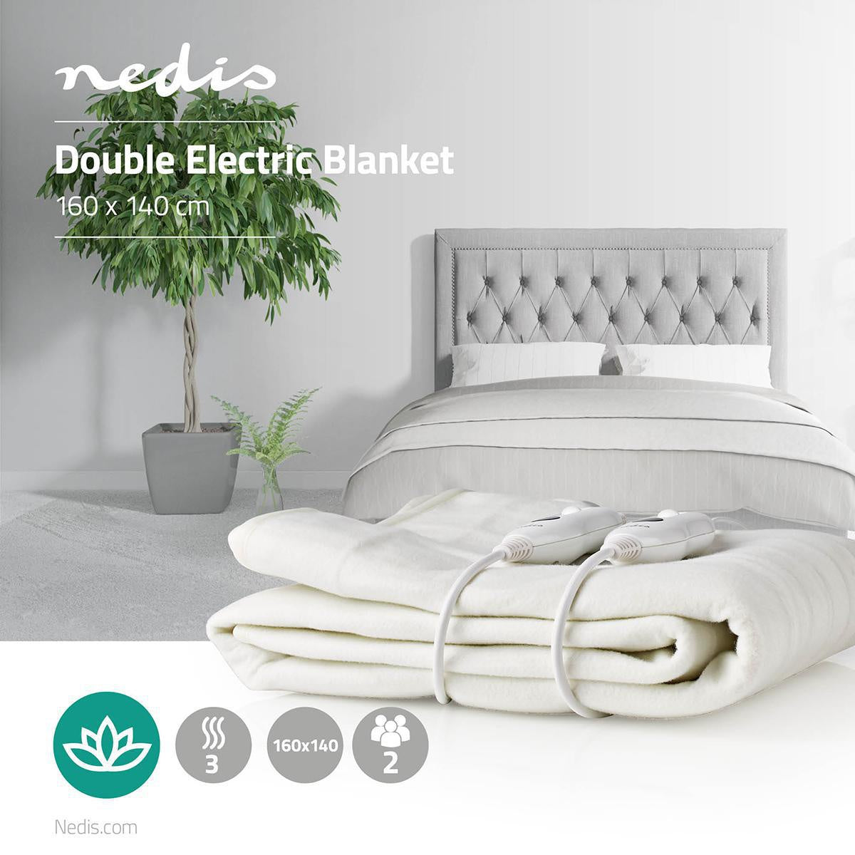 Electric Felt | Felt | 2 Persons | 160 x 140 cm | 3 Heat settings | Washable | Overheat Protection | Polyester