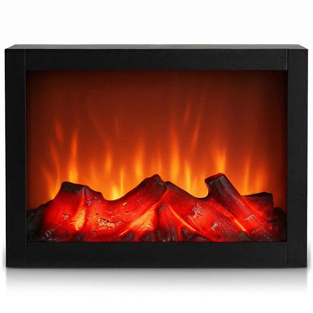 Electric Fireplace with LED Light, Black, 29x23 cm