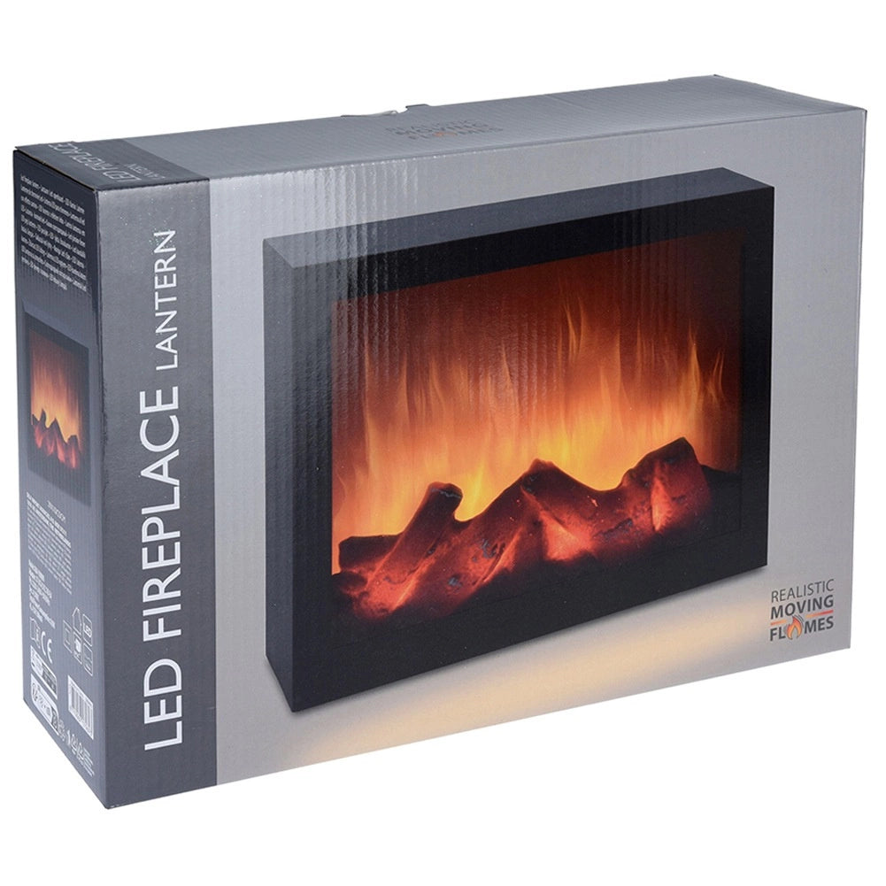 Electric Fireplace with LED Light, Black, 29x23 cm