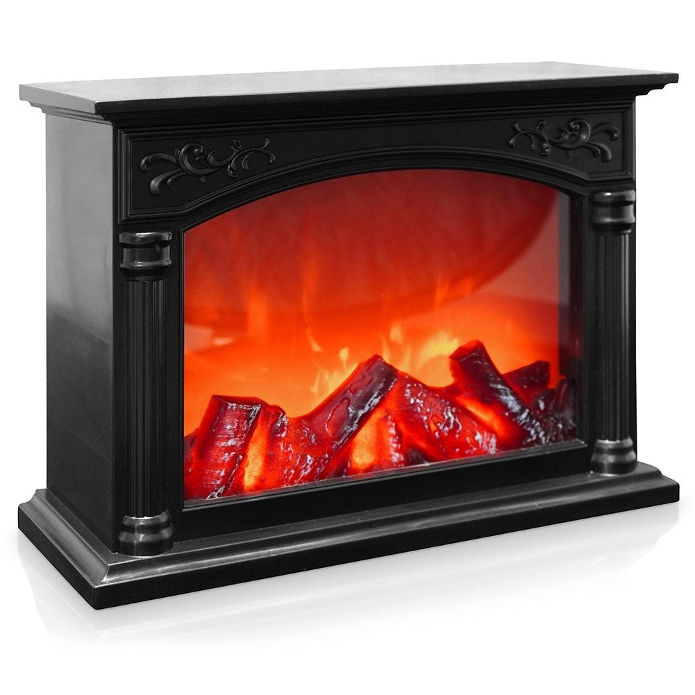 Electric Fireplace with LED Light: Realistic Fire Flames & Wood