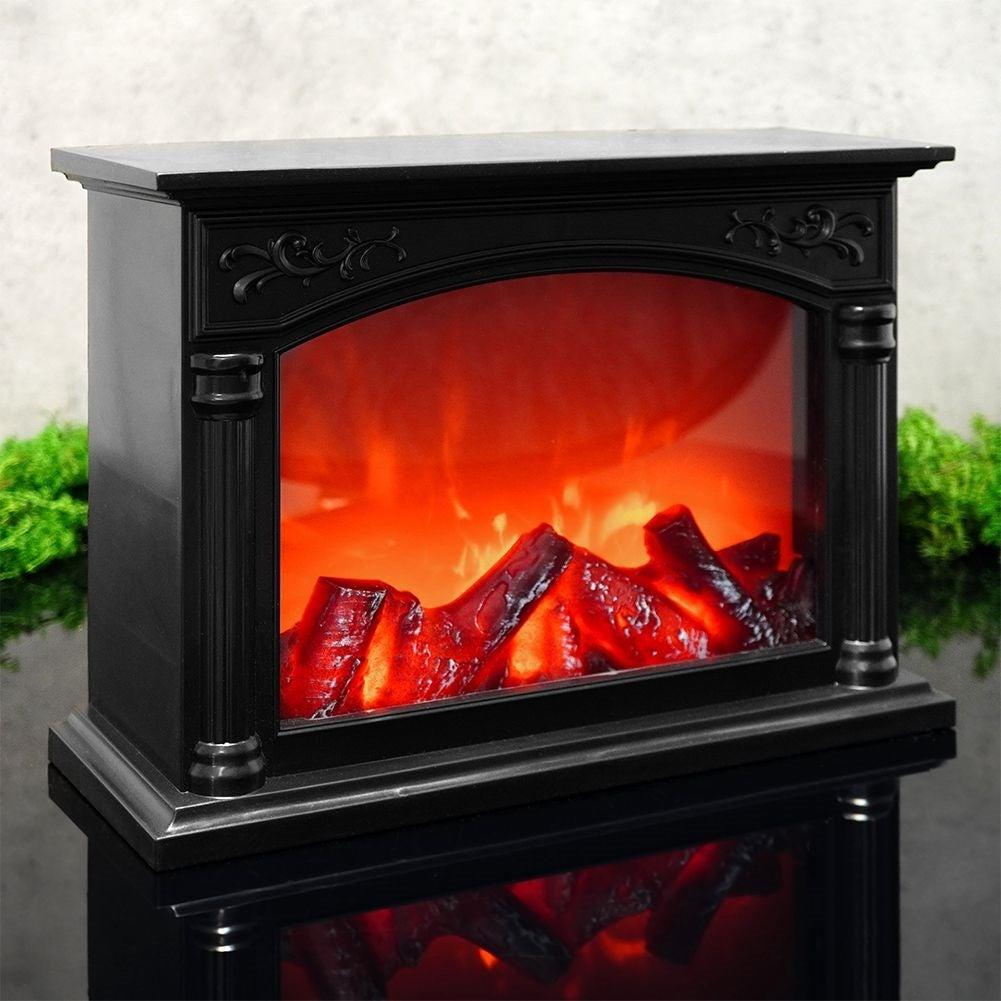 Electric Fireplace with LED Light: Realistic Fire Flames & Wood