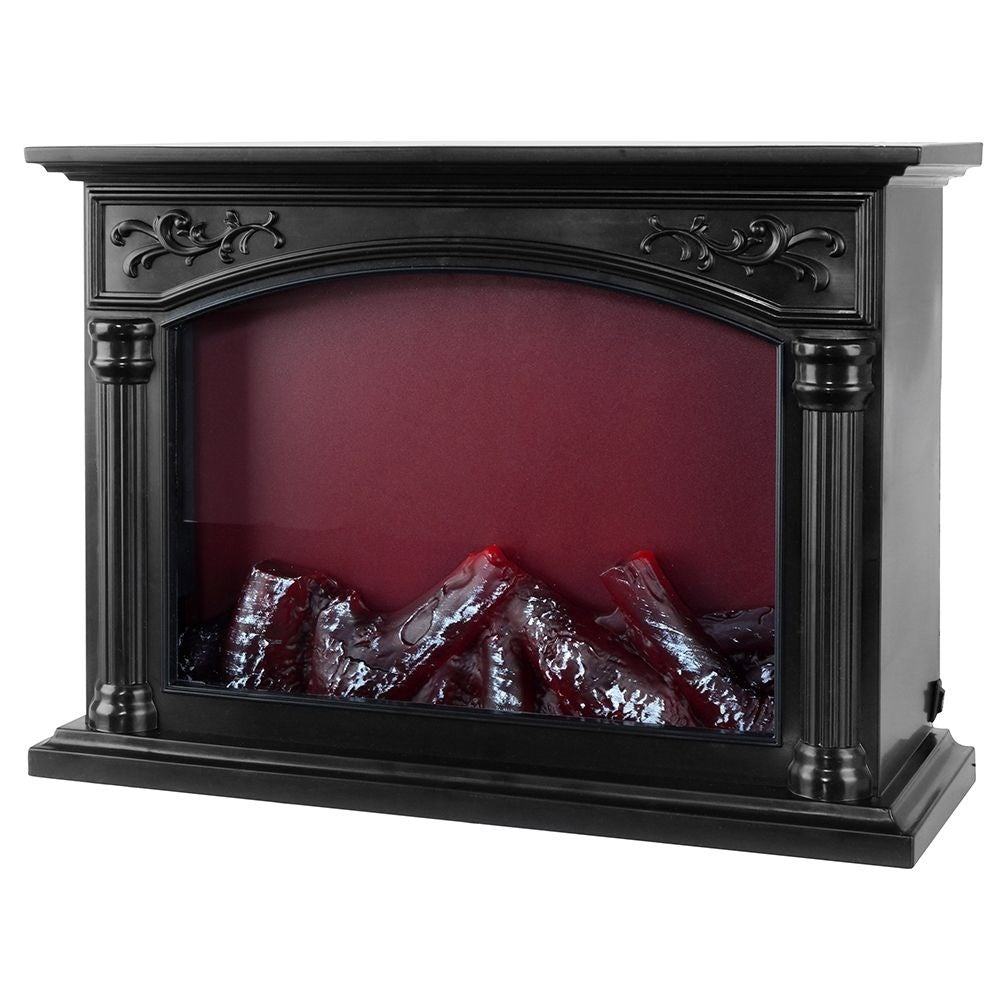Electric Fireplace with LED Light: Realistic Fire Flames & Wood