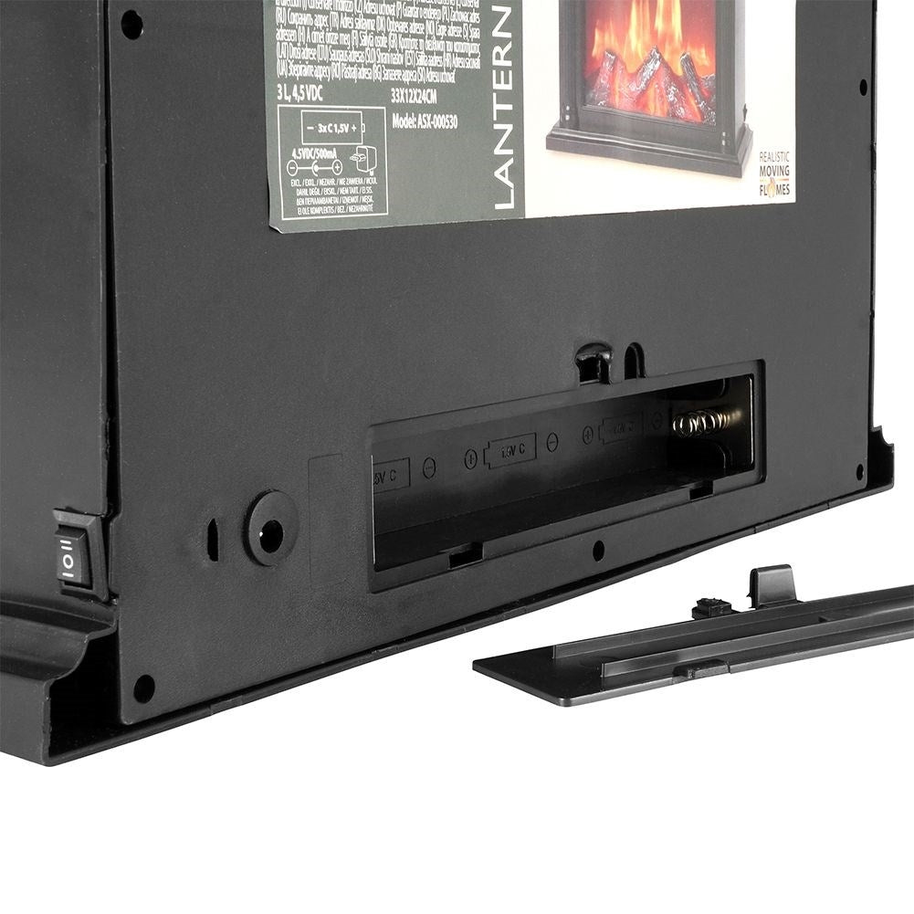 Electric Fireplace with LED Light: Realistic Fire Flames & Wood