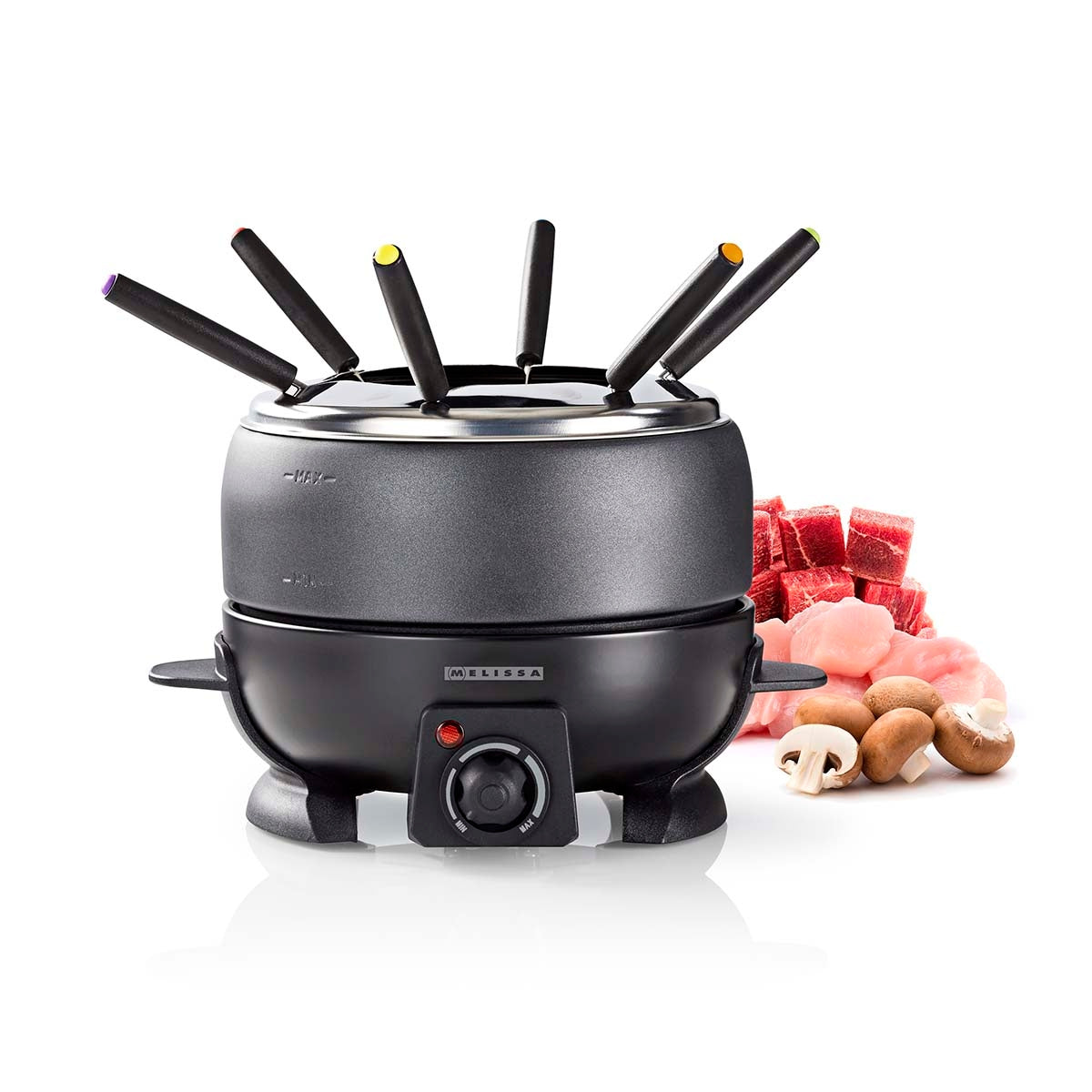 Electric Fondue Set, 2.3L, 6-Person, Adjustable Temp