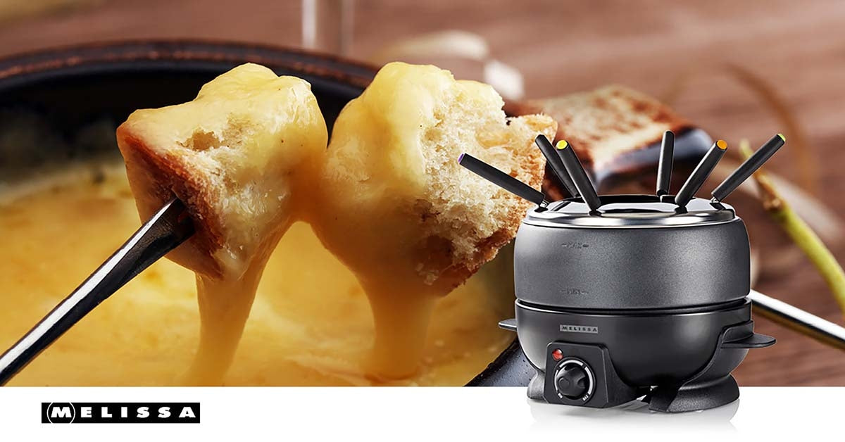 Electric Fondue Set, 2.3L, 6-Person, Adjustable Temp