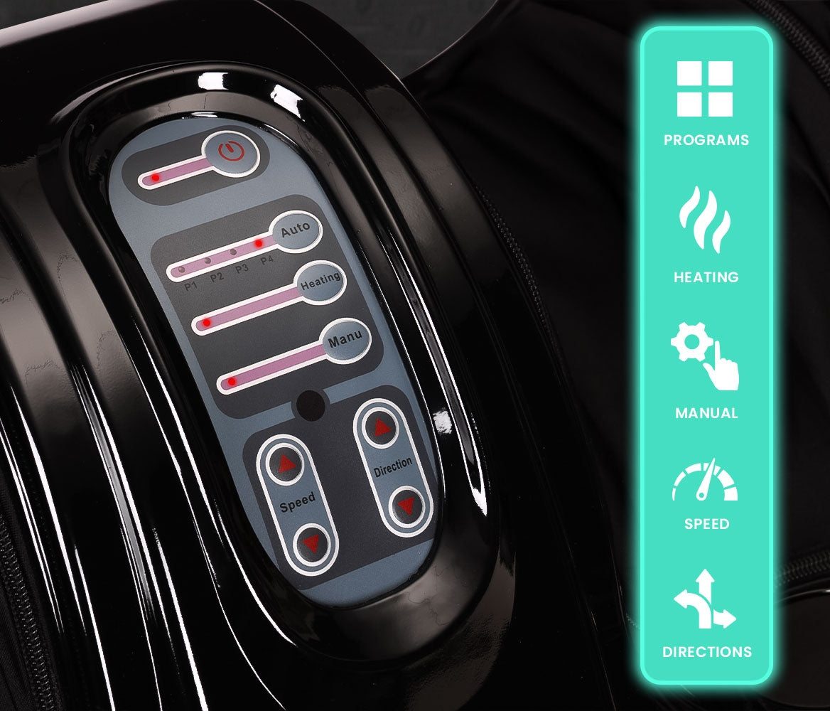 Electric Foot & Leg Massager with Heat, 4 Modes, Remote-Controlled