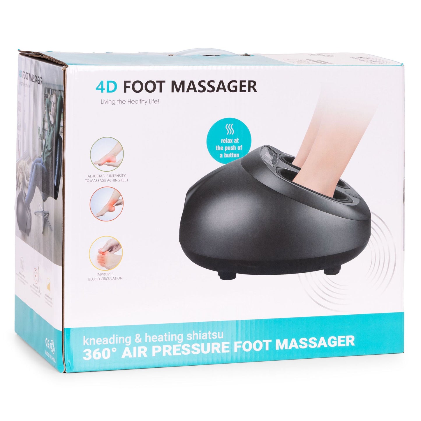Electric Foot Massager with Heat, 3 Modes, Remote Control