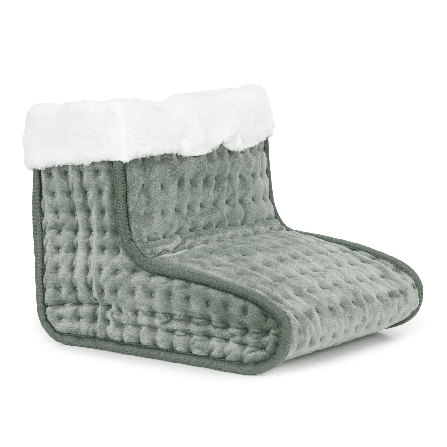Electric Foot Warmer with Remote, 10 Heat Levels, Light Grey