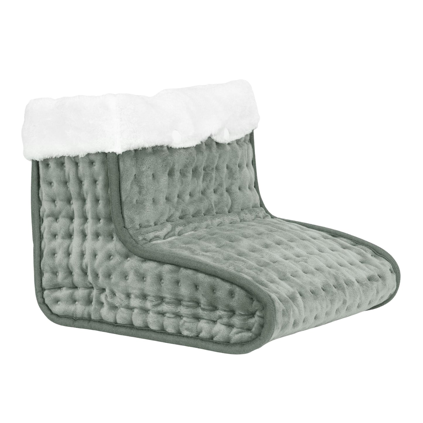 Electric Foot Warmer with Remote, 10 Heat Levels, Light Grey