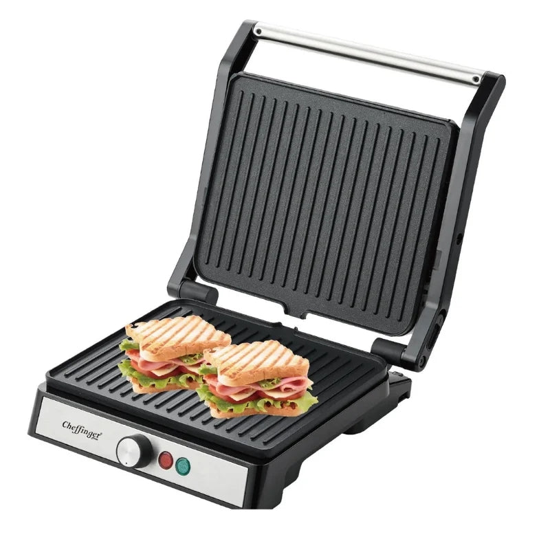 Electric Grill 1800W, Non-Stick Plates, Adjustable Temp
