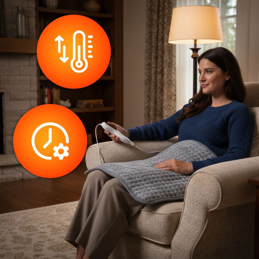 Electric Heating Pad with Remote, 10 Levels, 60x30 cm