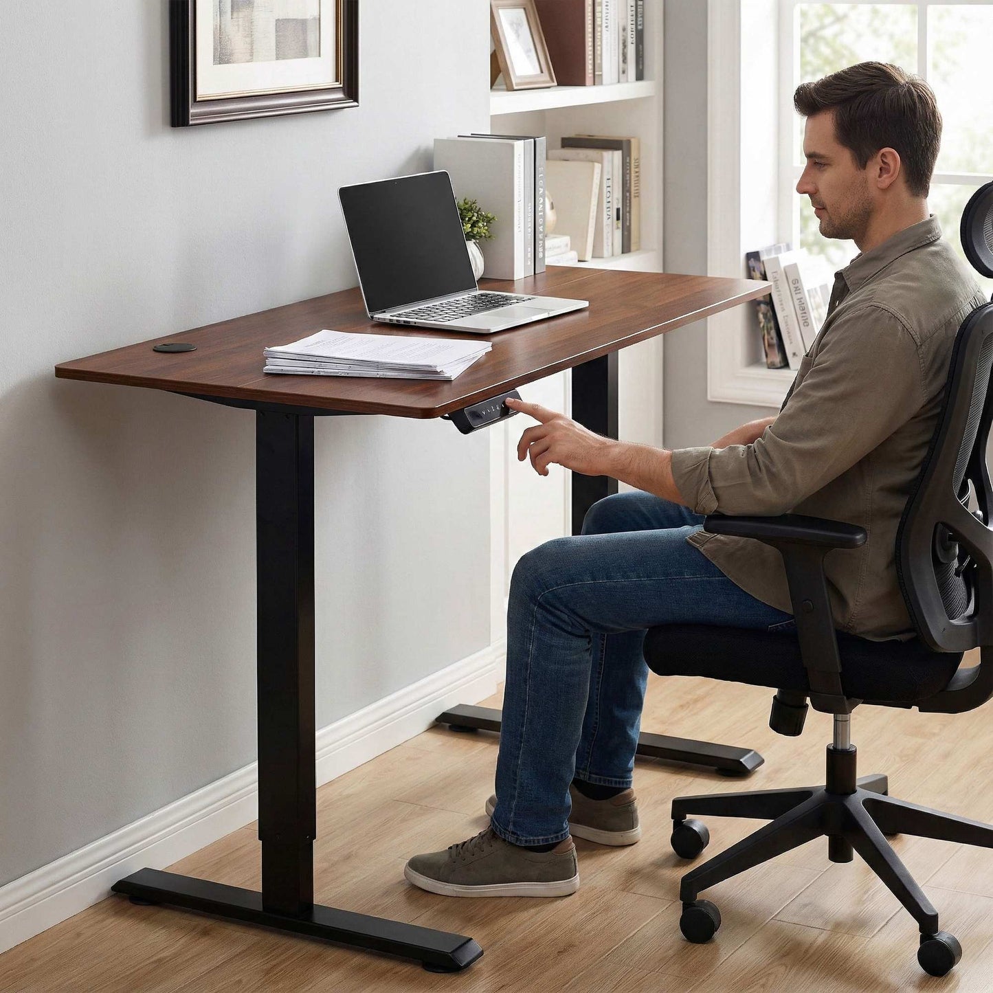Electric Height-Adjustable Desk, 120x60 cm, 72–117 cm