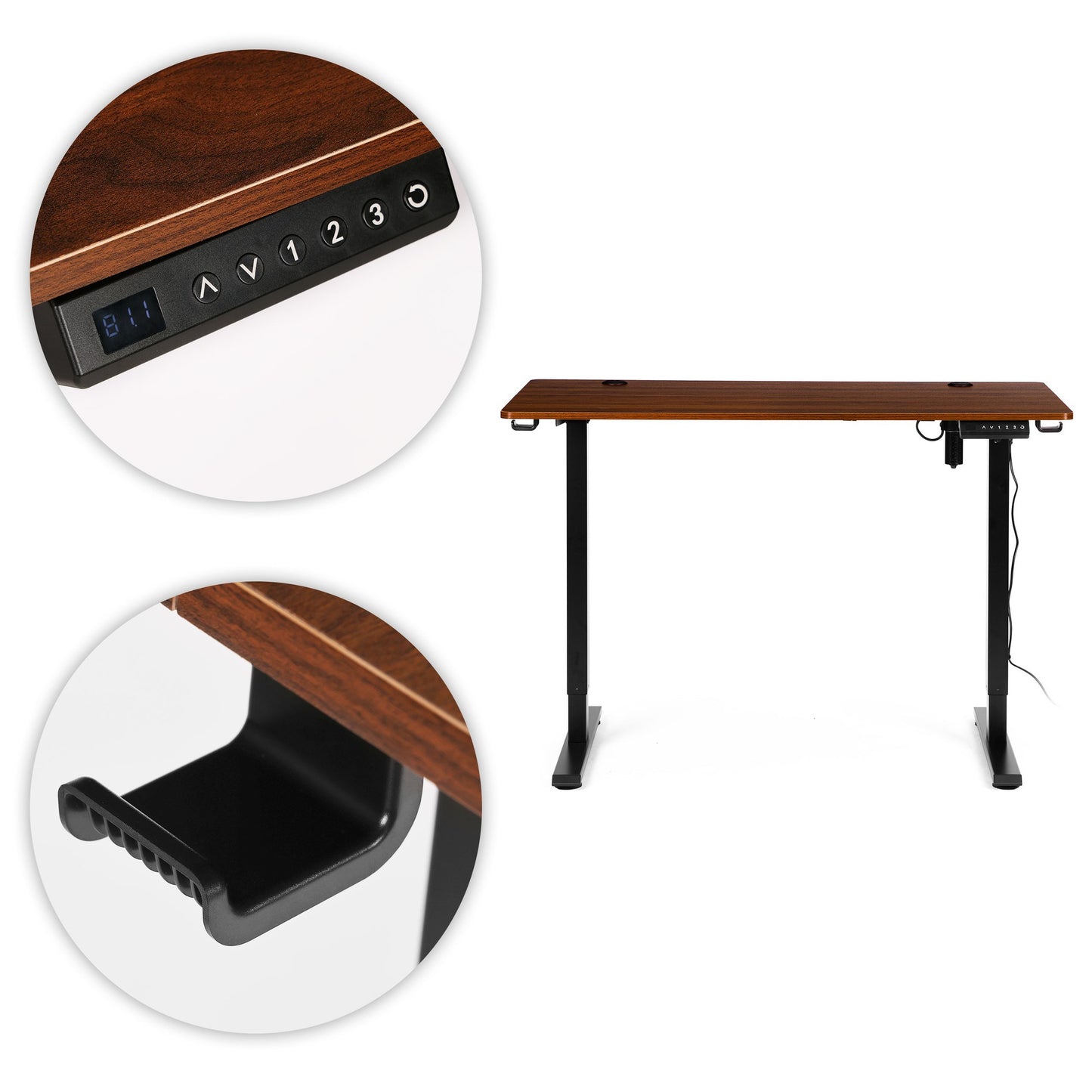 Electric Height-Adjustable Desk, 120x60 cm, 72–117 cm