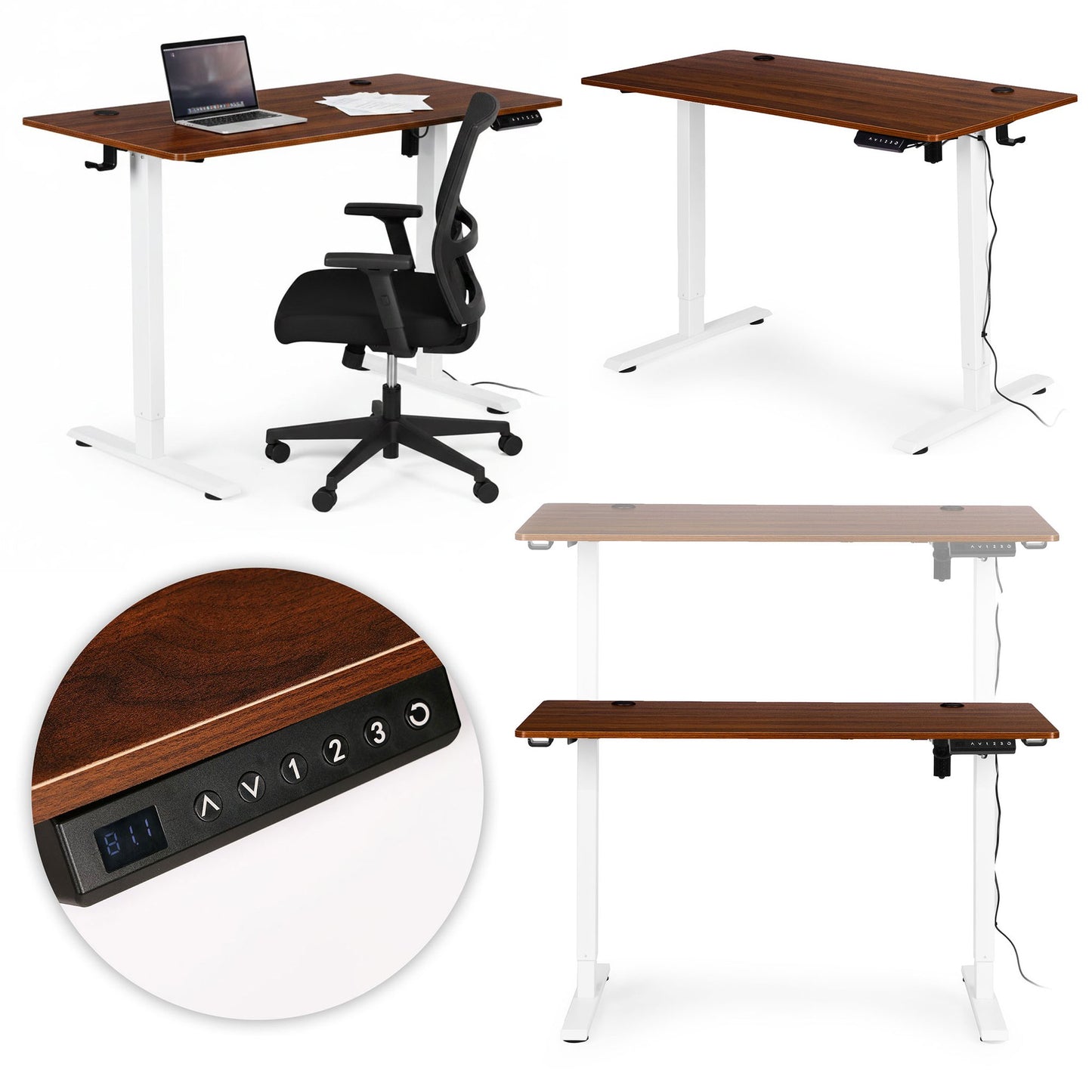 Electric Height Adjustable Desk, 120x60 cm, 72–117 cm Range