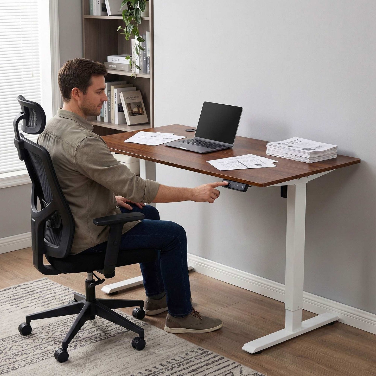 Electric Height Adjustable Desk, 120x60 cm, 72–117 cm Range