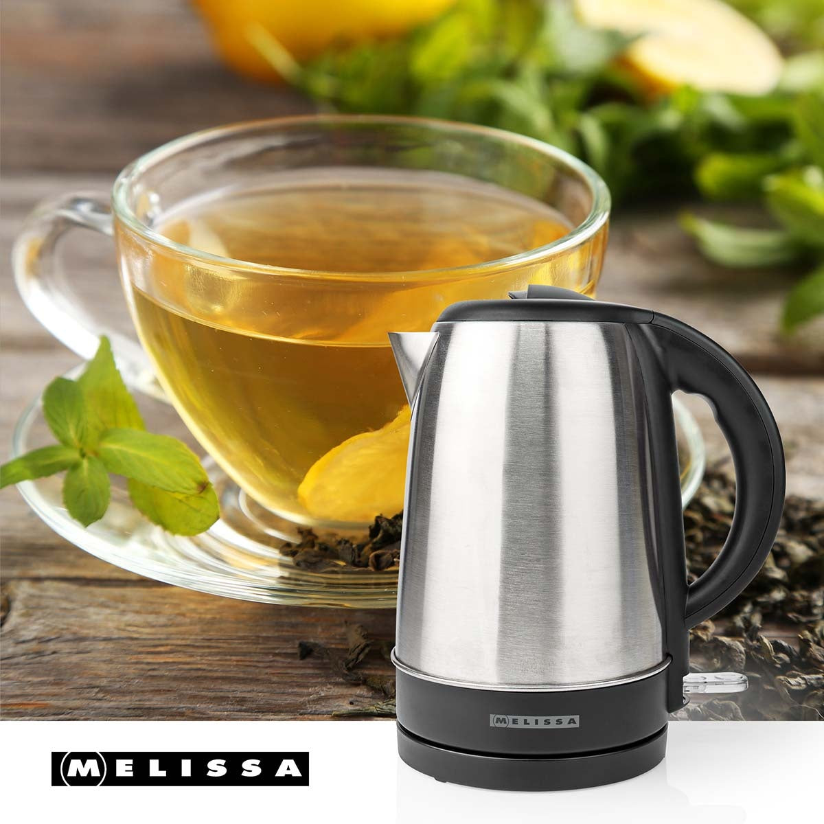 Electric Kettle, 1.7L, 2200W, Stainless Steel, 360° Base