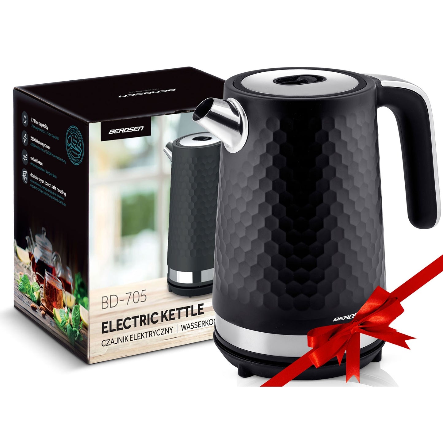 Electric Kettle 1.7L BD-705 Black/Silver